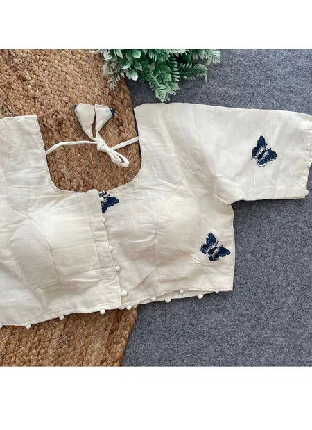 Khadi 2 Pure Cotton Thread N Embroidery Work Blouses Wholesale Market In Surat
